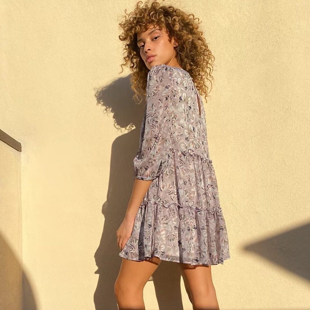 Aritzia Sunday Best Lillian Dress- Butterfly Print Babydoll Dress- Size XS - Picture 2 of 13